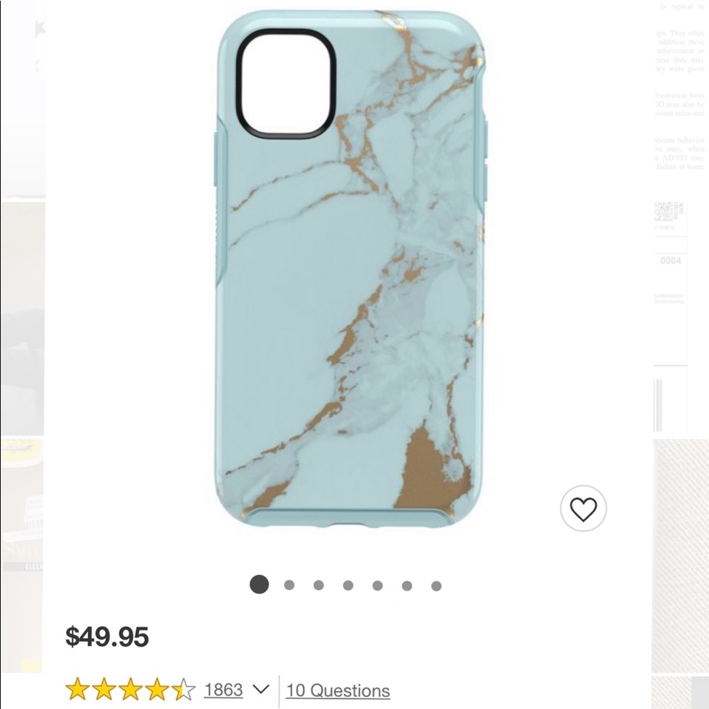 Otterbox iPhone 11 Pro Symmetry Case Teal Marble